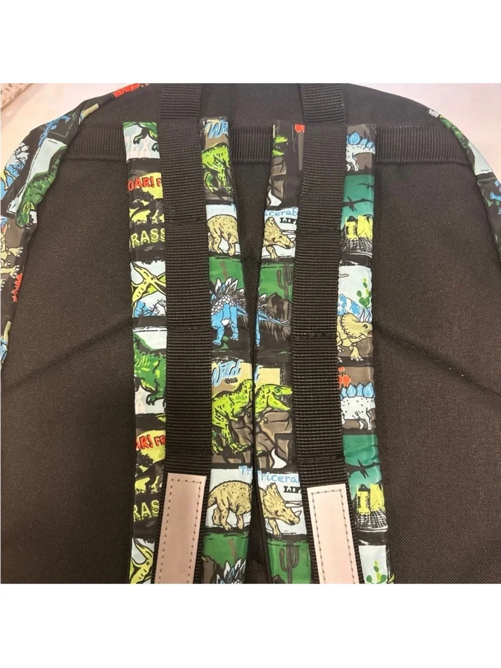 Children's Green Dinosaur Backpack with Playful Dino Applique
